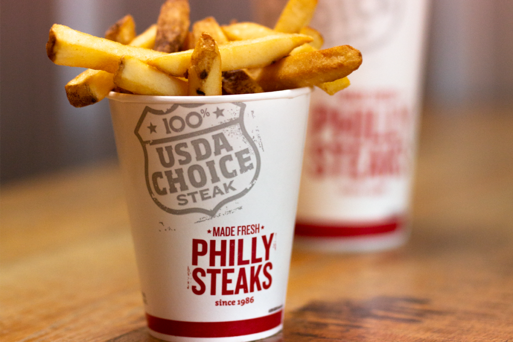 Official Charleys fries and drinks image.